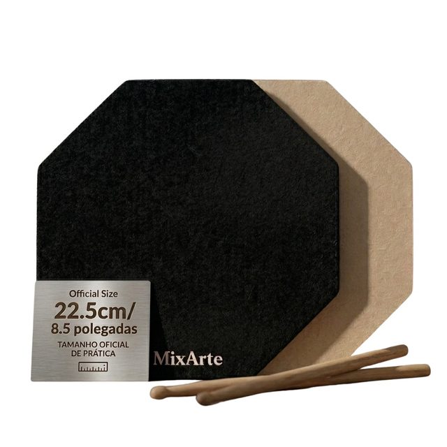 Pad de estudo de 22,5 cm com par de baquetas, marca MixArte